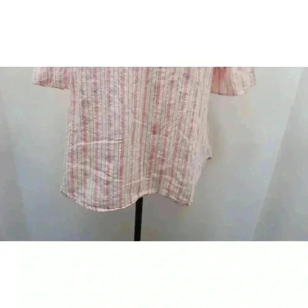 Emily D Women’s Striped Lurex Blouse with Fluted Sleeves (Size M) - Picture 5 of 14